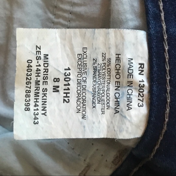 Riders by Lee Navy Blue Midrise Skinny Size 8 - Picture 2 of 6